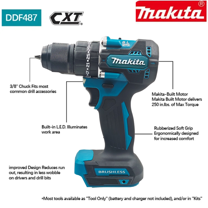 Аккумулятор Makita 18В, ударна – обзор и цена Makita Drill Ddf484